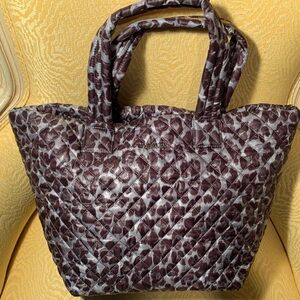 MZ Wallace Quilted Tote - Dark Brown and Gray
